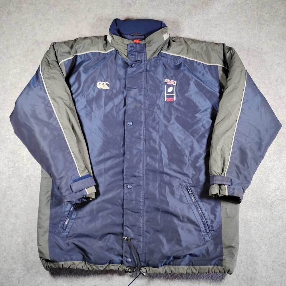 Canterbury of New Zealand Rugby Jacket Mens 2XL Blue Insulated Bench Coat